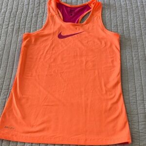 Nike Women's Orange and Purple Tank Top
